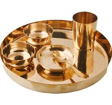 Combo of 3 Brass Dinner Set Plain Glossy Bring home Brass  (Pack of 6 pieces).. picture