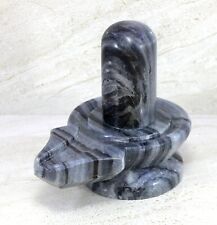 KLEO Black Marble Stone Shiva Lingam Shiv Ling Idol Murti Statue 5.25 Grey picture