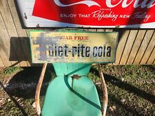 1950s/1960s Diet-Rite Cola Embossed Advertising Soda Pop Sign 12”x32” Vintage picture