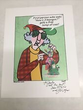 Hallmark Maxine Christmas Wall or Desk print signed John Wagner on border 7x9 picture