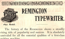 1892 REMINGTON TYPEWRITER WYCKOFF SEAMANS & BENEDICT VINTAGE ADVERTISEMENT Z1013 picture