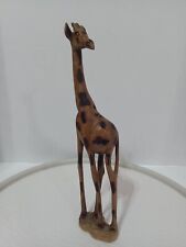 Hand Carved Wooden Giraffe Figure. approximately 12 Inches Tall picture