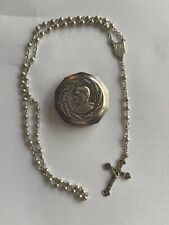 Sterling Silver Rosary with Pope Paul VI Case - Exquisite Detail. Rare. Vintage. picture