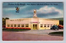 Oregon City OR-Oregon, Chicken In The Rough, Advertising, Vintage Postcard picture