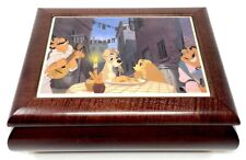 Vintage 1990s Lady & The Tramp Ceramic Tile Music & Jewelry Box - Bella Notte picture