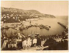 France, Nice, port entrance, Lympia Bay vintage albumen print, albu print print picture