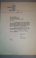 TOM BRADLEY - TYPED LETTER sent to Jim Murray LA Times (Sports Writer ) 1969 picture