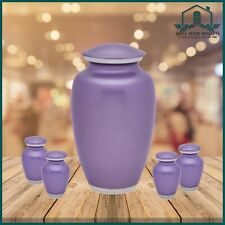 Modern Cremation Urns for Human Ashes - Contemporary Remembr Purple Urn with Bag picture