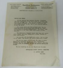 Antique Republican Party Maryland Letter Against Governor Albert Ritchie  picture