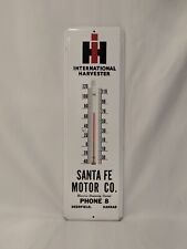 IH International Harvester Metal Ad Thermometer - Sante Fe Motor Co Deerfield KS picture