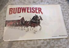 Large Budweiser Vinyl Banner. Clydesdale horses, Approx 5x3. Rare Item  picture