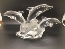 Lenox Crystal Trio Of Light Dolphins, New with Box and paper, Made In Germany picture