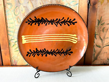 Contemporary Turtle Creek Potter Betty Lou Folk Art Redware Charger - 13