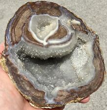 2lb+ Dugway Thunderegg Agate Double Geode Blue Chalcedony The Happy Minion UV picture