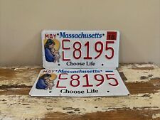 Pair MA CHOOSE PRO LIFE license plate kid boy fetus child God Adoption Baby picture