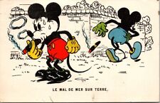 June 30, 1931 Paris Posted Disney Post Card w/Mickey Mouse Smoking Cigar picture