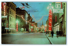 c1950's Colorful Lights at Nevsky Avenue Saint Petersburg Russia Postcard picture