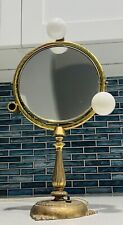 Vintage Henri Martinique Standing Vanity Mirror Lighted Gold Color Coined Accent picture