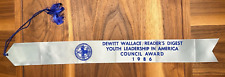 Vintage 1986 Dewitt Wallace/Readers Digest Youth Leadership Council Award Ribbon picture