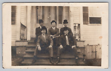 Postcard TX Brenham RPPC Front Porch Picture Young Handsome Boys Well Dressed J4 picture