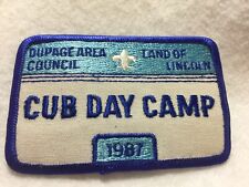 (b42) Boy Scouts-  1987 DuPage Area Council - Cub Day Camp patch picture