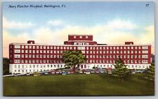 Burlington Vermont Mary Fletcher Hospital Building Streetview Linen Postcard picture