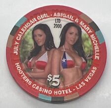 Hooters Casino $5 Chip Las Vegas NV Abigail & Mary Michelle Calendar Girls 2008 picture
