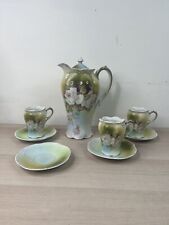 Vintage RS Prussia Chocolate Tea Pot Set Missing 1 Cup, Marked Made In Japan picture