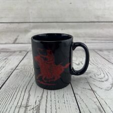 Vintage MARLBORO Black Red Coffee Mug Cowboy Bucking Riding Bronco picture