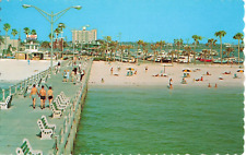 Clearwater FL Florida, Pier 60 Beach Sunbathers, Vintage Scalloped Postcard picture