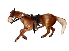 Breyer Reeves Model Horse Figurine Brown & White 9” Turning Stallion W/ Saddle picture
