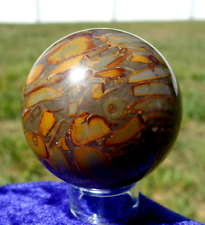 BAMBOO Fossil JASPER Quartz Crystal Sphere Ball The SPIRIT GUIDE Stone For Sale picture