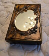 Vintage Mirrored Lucite Vanity Box Faux Tortoise picture