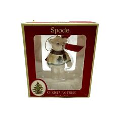 Vintage Spode Christmas Tree Porcelain Ornament Polar Bear Knitted Sweater Scarf picture