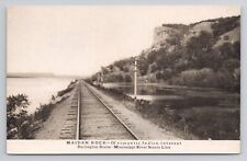 Postcard Railroad Maiden Rock of Romantic Indian Interest Mississippi River picture