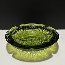 Vintage 1970’s Anchor Hocking LARGE 8.75” Avocado Green Party Ashtray picture