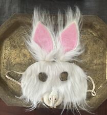 Vintage Bunny Rabbit Mask Animal halloween Easter Spooky Fur White Pink Creepy picture