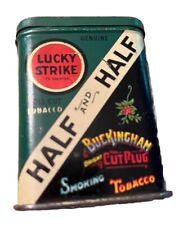 Antique Lucky Strike Tobacco Tin Half And Half picture
