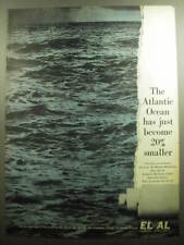1958 El Al Israel Airlines Ad - The Atlantic Ocean has just become 20% smaller picture