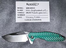 Koenig Knives - Arius Mini  - Green CF / Ti / M390 picture