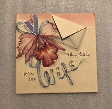 Vintage Happy Birthday Greeting Card Paper Collectible Wife Love Letter picture
