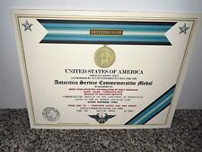 ANTARCTICA SERVICE MEDAL (1ST WINTER) COMMEMORATIVE CERTIFICATE ~ W/PRINTING T-1 picture