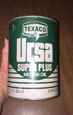 Vintage Texaco URSA 1 Qt. Cardboard Motor Oil Can Full GC a Little Rough Patina picture