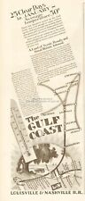 1927 Louisville & Nashville Railroad Vintage Ad L&N 1920's Route Map Gulf Coast picture