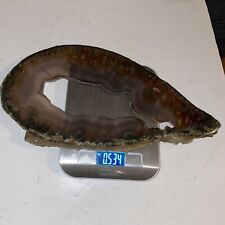 Agate Slice Crystal Extra Large Polished Geode Slice 534g. 32.5cm X 16cm X 0.8cm picture