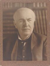 HISTORICAL THOMAS A EDISON GENIUS INVENTOR SIGNED 11x15 LARGE PHOTO PSA/DNA RARE picture