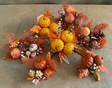 Faux Pumpkins Autumn vegetables artificial leaf wreath table decoration bowl picture