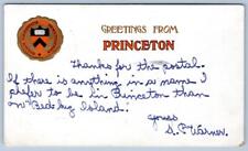 1906 GREETINGS FROM PRINCETON UNIVERSITY EMBOSSED SCHOOL SEAL ORANGE BLACK GOLD picture