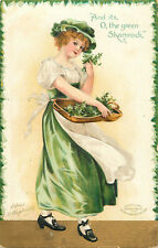 Embossed St. Patrick's Day Clapsaddle Postcard Irish Woman O The Green Shamrock picture