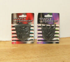 Transformers ~ Autobot & Decepticon Logo Pins (silver) ~ 2 Symbols on card picture